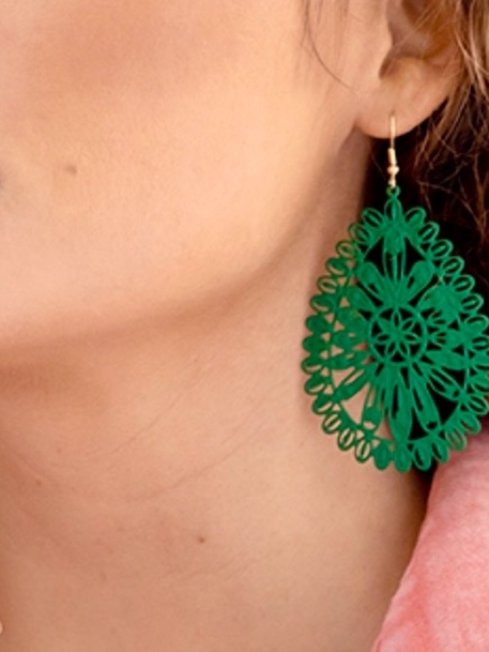 Plunder Renley GreenFiligree Teardrop Earrings NIB - Picture 4 of 4